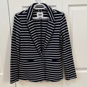 GAP Women's Black and White Striped Blazer